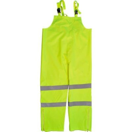 PETRA ROC INC Petra Roc Waterproof Bib Pants, ANSI Class E, 300D Oxford/PU Coating, Lime, 2XL LBIP-CE-2X